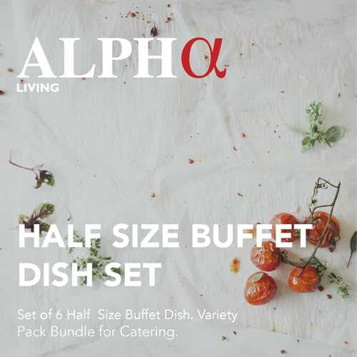 Half Size Buffet Dish Set with tomatoes and herbs.