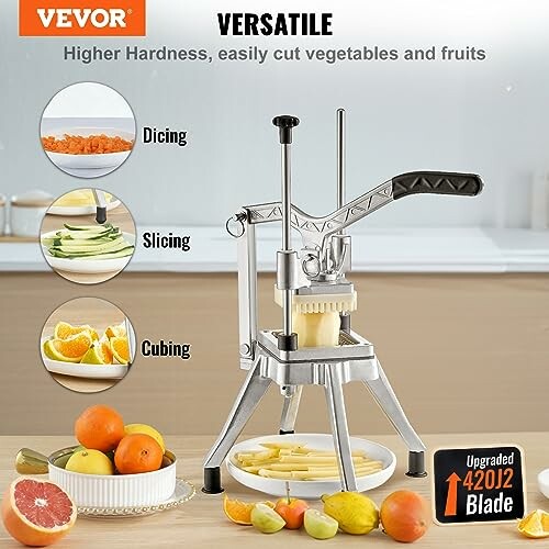 Vevor versatile vegetable and fruit dicer with dicing, slicing, and cubing options.